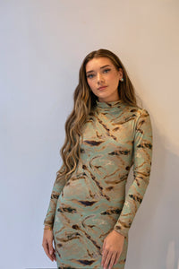 Long Sleeve Mock Neck Dress