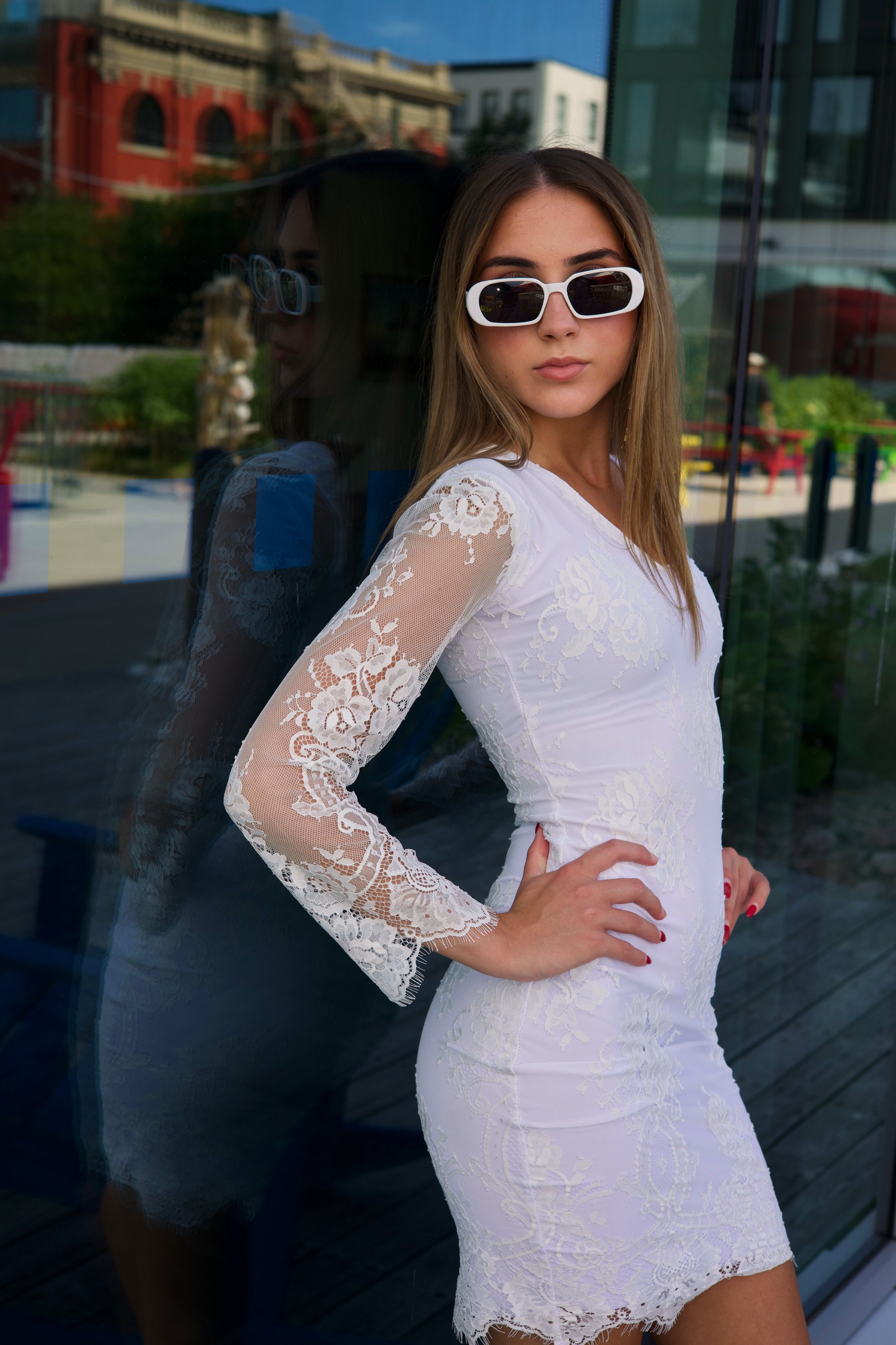 White lace dress