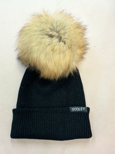 Cashmere Hat With Fur Pom