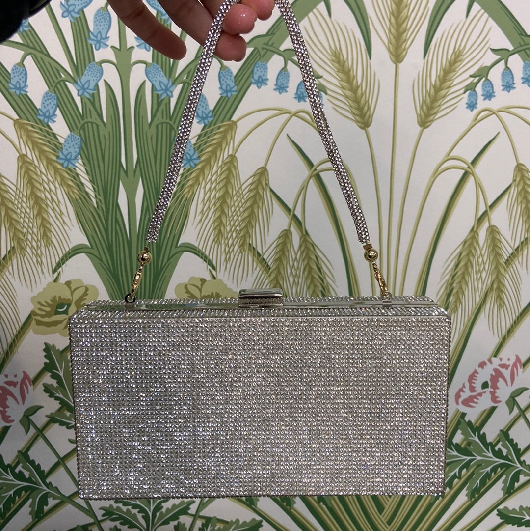 Hard Case Rhinestone Clutch