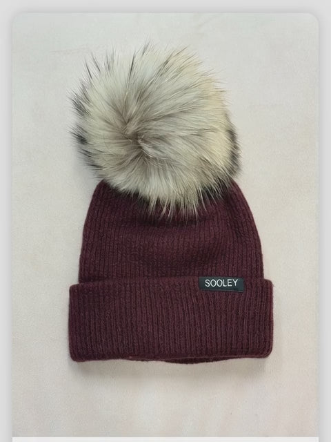 Cashmere Hat With Fur Pom