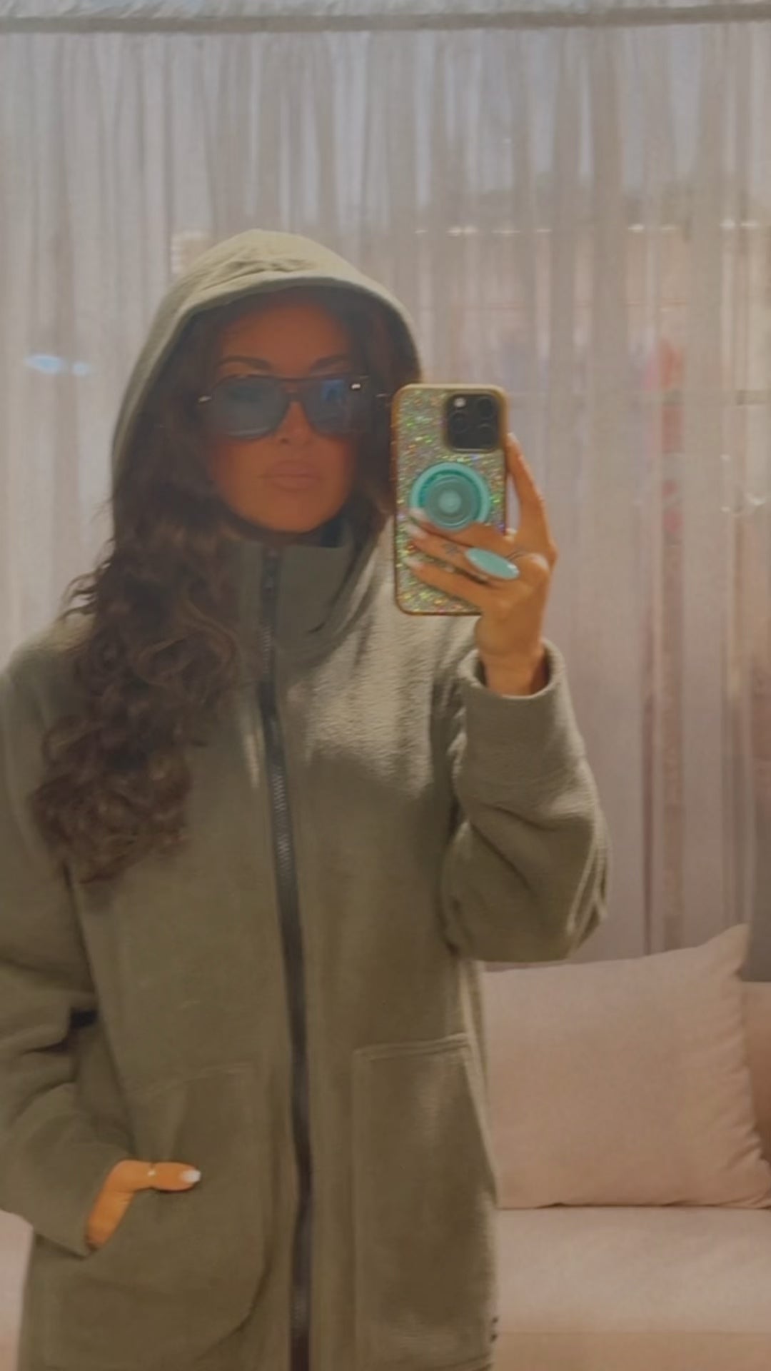 Cocoon zip-up hoodie