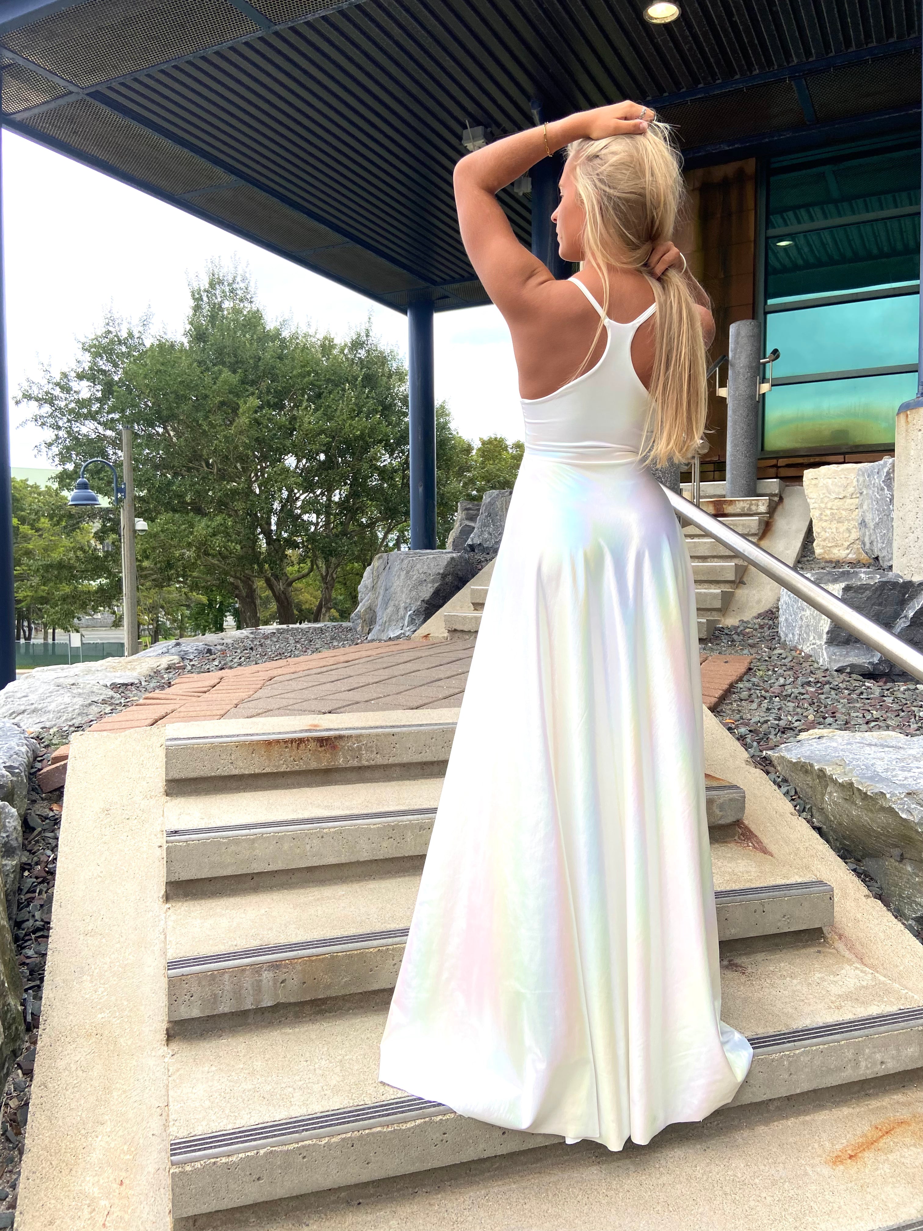 SOOLEY White Iridescent Gown